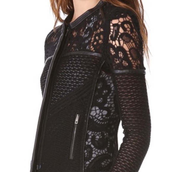 IRO Lewis Leather Lace Crotchet Jacket - Picture 5 of 11